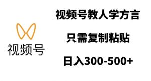 视频号教人学方言,只需复制粘贴,日入多张-风淘社