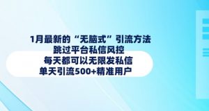 1月最新的无脑式引流方法,跳过平台私信风控,每天都可以无限发私信,单天引流500+精准用户-风淘社