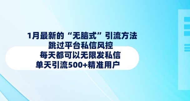 1月最新的无脑式引流方法,跳过平台私信风控,每天都可以无限发私信,单天引流500+精准用户-风淘社