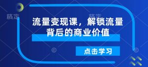 流量变现课,解锁流量背后的商业价值-风淘社