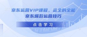 京东运营VIP课程，最全的全能京东爆款运营技巧-风淘社