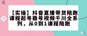 【实操】抖音直播带货陪跑课程起号稳号视频千川全系列,从0到1课程陪跑-风淘社