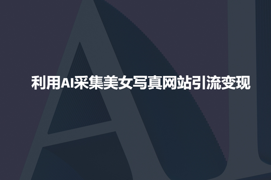 利用AI采集美女写真网站引流变现,引流嘎嘎的-风淘社