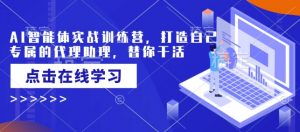 AI智能体实战训练营,打造自己专属的代理助理,替你干活-风淘社