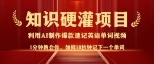 知识硬灌,10秒钟让你记住一个单词,3分钟一个视频,日入多张不是梦-风淘社