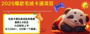 2025毛绒玩具卡通动起来，小白轻松上手，日入多张-风淘社