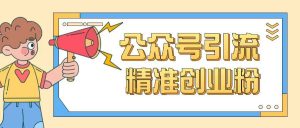 公众号引流创业粉玩法，0基础即可轻松掌握流量-风淘社
