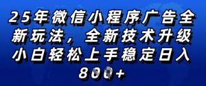 2025年微信小程序全新玩法纯小白易上手,稳定日入多张,技术全新升级,全网首发【揭秘】-风淘社