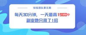 副业她只用了1招,每天30分钟,无脑二创,一天最高1.5k-风淘社