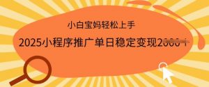 2025小程序推广单日稳定变现多张,一部手机即可操作,小白宝妈轻松上手【揭秘】-风淘社
