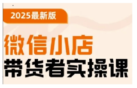 2025最新版微信小店带货者实操课,基础操作到高级运营技巧,快速上手-风淘社