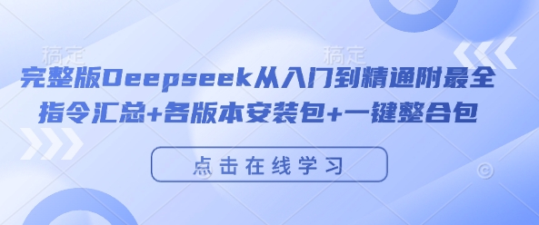 完整版Deepseek从入门到精通附最全指令汇总+各版本安装包+一键整合包-风淘社