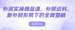 外贸实操精品课,外贸谈判,新外贸形势下的全网营销-风淘社