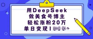 用DeepSeek做美食号博主,轻松涨粉20万,单日变现多张-风淘社