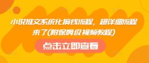 小说推文系统化搞钱流程，超详细流程来了(附保姆级视频教程)-风淘社