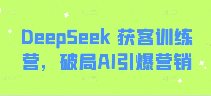 DeepSeek 获客训练营,破局AI引爆营销-风淘社