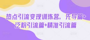 热点引流变现训练营,先导篇+泛粉引流篇+精准引流篇-风淘社