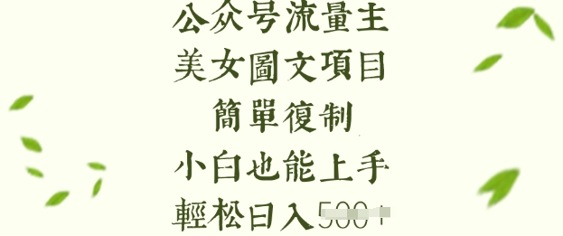 流量主长期收益项目,美女图片简单复制,小白也能上手,轻松日入5张-风淘社