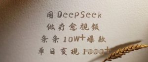 用DeepSeek做疗愈视频,条条10W+爆款,单日变现多张-风淘社