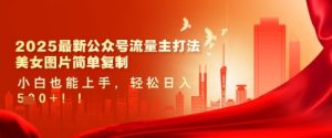 2025最新公众号流量主打法,美女图片简单复制,小白也能上手,轻松日入5张-风淘社