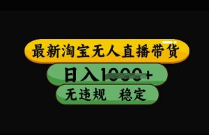 最新淘宝无人直播带货,日入几张,不违规不封号稳定,3月中旬研究的独家技术,操作简单【揭秘】-风淘社