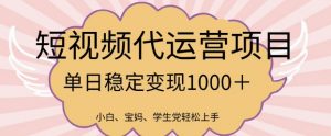 2025最新风口项目,短视频代运营日入多张【揭秘】-风淘社