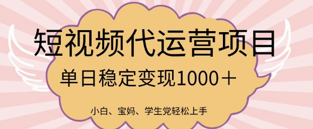 2025最新风口项目,短视频代运营日入多张【揭秘】-风淘社