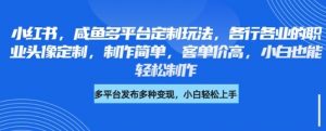 小红书咸鱼多平台定制玩法，各行各业的职业头像定制，制作简单，客单价高，小白也能轻松制作-风淘社