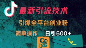 最新引流方法，引爆全平台的一个创业粉，简单操作日引300+-风淘社