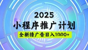 2025微信小程序推广计划,撸广告玩法,日均5张,稳定简单【揭秘】-风淘社