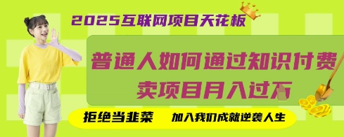 2025互联网项目天花板，普通人如何通过知识付费卖项目月入过W，拒绝当韭菜【揭秘】-风淘社