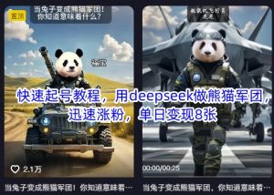 快速起号教程,用deepseek做熊猫军团,迅速涨粉,单日变现8张-风淘社