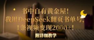 书中自有黄金屋!我用DeepSeek翻页书单号,1条视频变现多张!附详细教学-风淘社