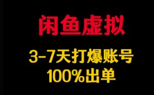 闲鱼虚拟详解,3-7天打爆账号,100%出单-风淘社