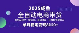 全网首发【闲鱼全自动电商带货】三年磨一剑，一朝露锋芒，单月稳定变现8k+【揭秘】-风淘社