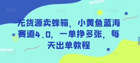 无货源卖蜂箱，小黄鱼蓝海赛道4.0，一单挣多张，每天出单教程-风淘社