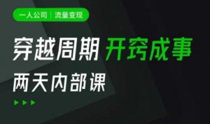 一人公司:流量变现课,一人公司的方法模型拆解, 拆解富人思维,流量思维,小老板思维等-风淘社