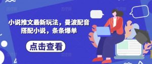 小说推文最新玩法，曼波配音搭配小说，条条爆单-风淘社