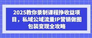 2025教你录制课程挣收益项目，私域公域流量IP营销做图包装变现全攻略-风淘社