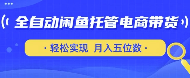 全自动闲鱼托管式电商带货,只需一部安卓手机和一个闲鱼号,轻松实现月入五位数【揭秘】-风淘社