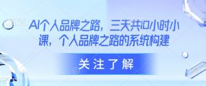 AI个人品牌之路，​三天共10小时小课，个人品牌之路的系统构建-风淘社