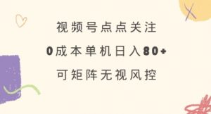 视频号点点关注，0成本单号80+，可矩阵，绿色正规，长期稳定【揭秘】-风淘社