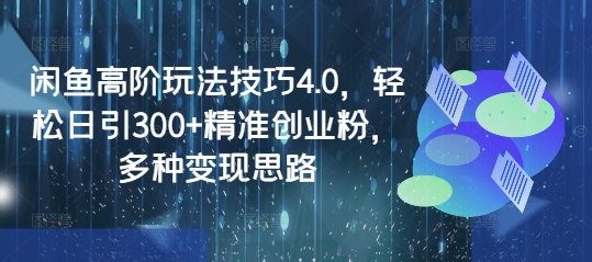 闲鱼高阶玩法技巧4.0，轻松日引300+精准创业粉，多种变现思路-风淘社