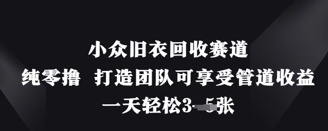小众旧衣回收赛道,纯零撸 打造团队可享受管道收益,一天轻松3张-风淘社