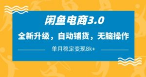 闲鱼电商3.0,全新升级,自动铺货,无脑操作,单月稳定变现8k+【揭秘】-风淘社