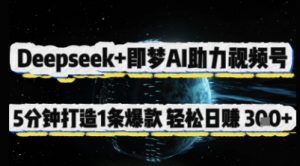 Deepseek+即梦AI助力视频号,5 分钟打造 1 条爆款,轻松日入3张+-风淘社