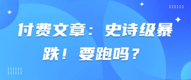 付费文章:史诗级暴跌!要跑吗?-风淘社