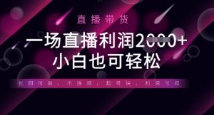 半无人直播带货,一场利润数张,适合所有平台玩法,小白也可轻松-风淘社