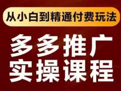 拼多多推广实操课程,从小白到精通付费玩法-风淘社