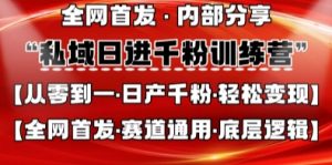 私域日进千粉训练营，全网首发，从0开始带你做好私域，适用于任何赛道，让日产千粉不再是梦-风淘社